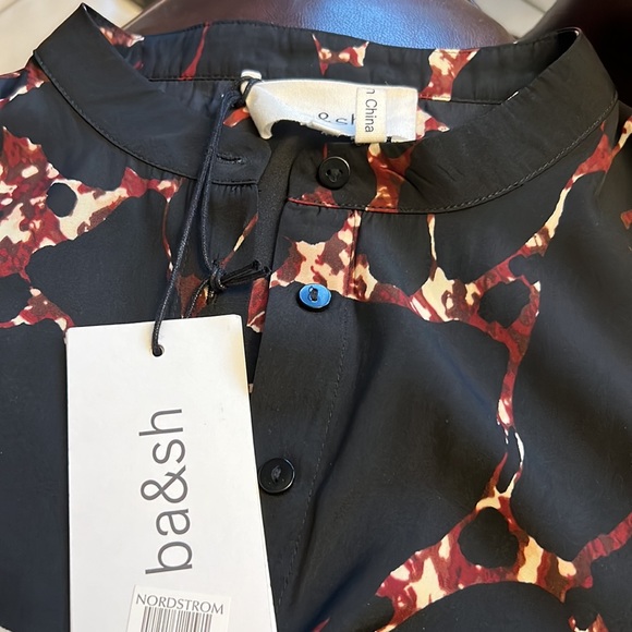 NWT ba&sh Megan Black Print Dress - Picture 6 of 8